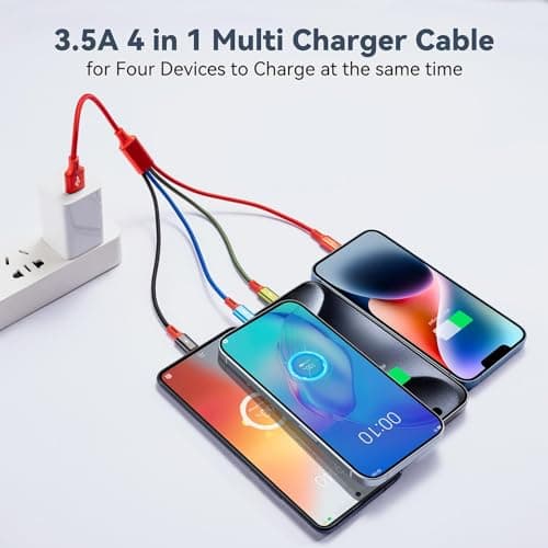Short Multi Charger Cable [3.5A 35CM] 4 in 1 Charging Cable, Nylon Braided — view 4