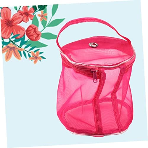 VILLFUL Knitting Yarn Storage Bag Portable Wool Mesh Organizer Tote with Zipper for Travel Sewing Craft Supplies 5.5X5.1X5.1 Inch — view 5
