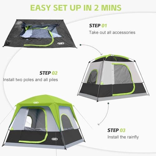 UNP Camping Tent 4-8 Person, Tall Family Tent with Standing Room — view 5