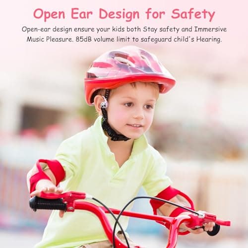 iDIGMALL Cute Panda Kids Headphones, Open Ear Earbuds for Kids, Pink — view 3