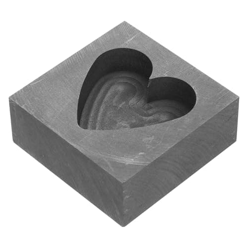 Heart Shaped Graphite Casting Mold for Silver and Brass Melting