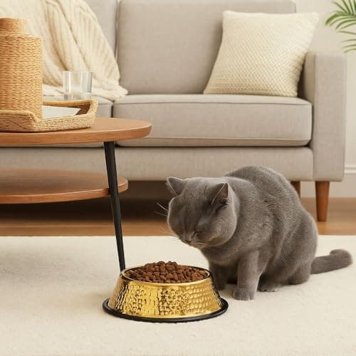 Stainless Steel Dog Bowl,Dog Feeding Bowls, Non-Slip Stainless Steel Dish(Gold) — view 4