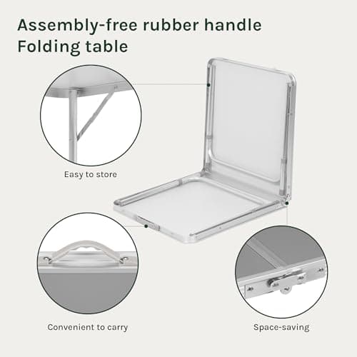 WOLTU Camping Table Picnic Table Grey Lightweight Folding Outdoor Garden Balcony Market Kitchen Work Table Adjustable — view 6