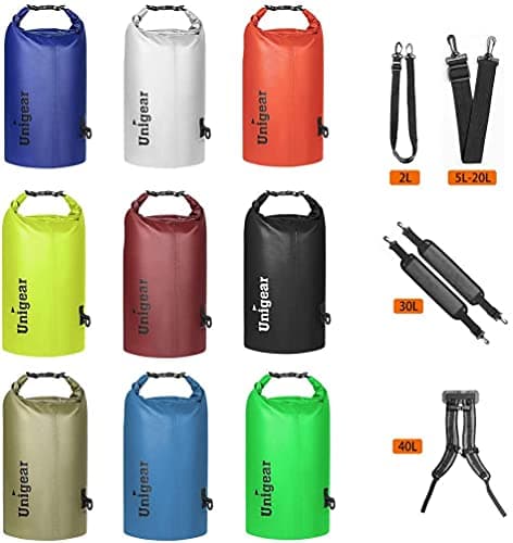 Unigear Waterproof Dry Bag with Phone Case and Adjustable Long Shoulder Strap for Boating, Kayaking, Fishing, Rafting, Swimming, Camping, Snowboarding 2L/5L/10L/20L/30L/40L — view 6