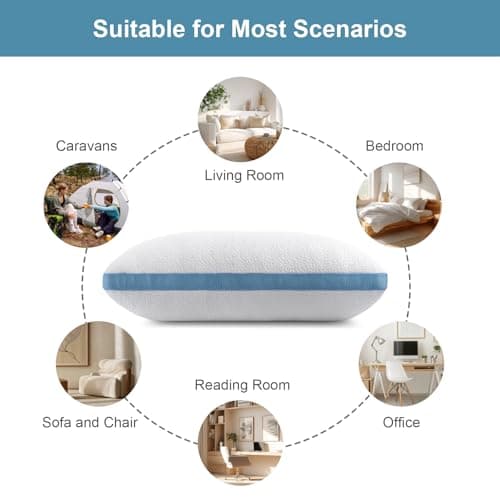 Hiimgo Pillows 4 Pack Shredded Memory Foam Pillows, 51x66cm, — view 6