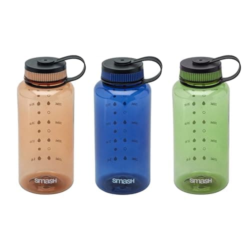 Smash 1 Litre Screw Cap Wide Mouth Water Bottle with Water Markings, Toffee — view 6
