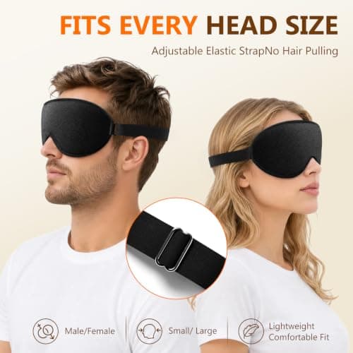 Sleep Mask with Earplugs, 3D Blackout Eye Mask for Sleeping and Travel — view 3