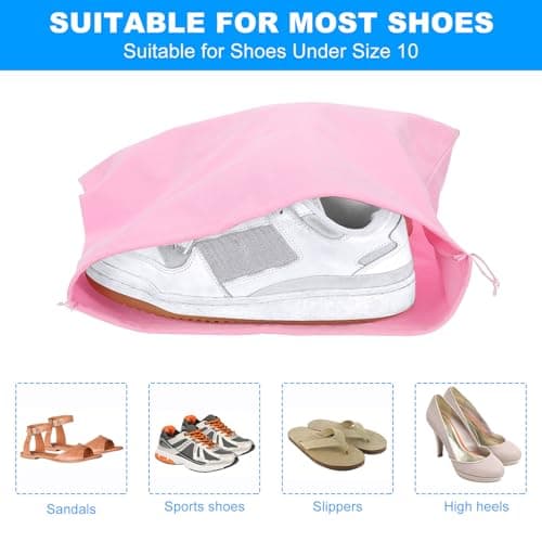 PATIKIL Shoe Dust Bag, 2 Pack Duster Flannel Shoes Pouch with Drawstring Washable Breathable Travel Shoe Bags for Home Luggage Storage, 12x17 Black — view 4