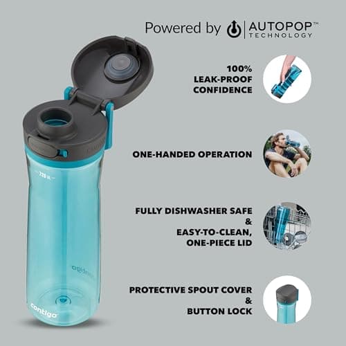 Contigo Jackson Autopop Water Bottle, Leakproof Sports-Bottle, 720 ml — view 2