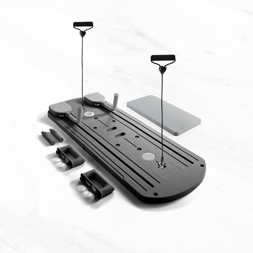 Myga Pilates Reformer Machine - Foldable Pilates Board with Rebound Ab Roller, Resistance Bands, Push Up Bars & LED Counter for Full Body Workout - Multifunctional for Home, Gym & Travel (Black) — view 6