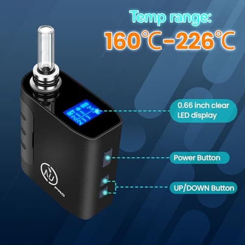 AISVAPE NIU-PRO Dry Herb Vaporiser | Quick Swap Chamber | Precise Temps Control |160℃-226℃ | OLED Display | Nicotine Free | Portable Vaporizer for Herb | 1400mAh Battery — view 3
