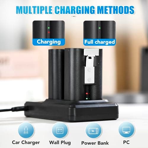 7200mAh Replacement Battery for Ring, 2-Pack Rechargeable Quick Release Battery Pack V4 with Led Displayer Charger Station for Ring-Doorbell Camera 2/3/4, Spotlight and Stick Up Cam — view 3