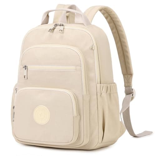 QIXIHU Mini Backpack for Women, Small Backpack for Ladies Bookbag Purse for Women with Handy Wallet and Luggage Strap, Beige