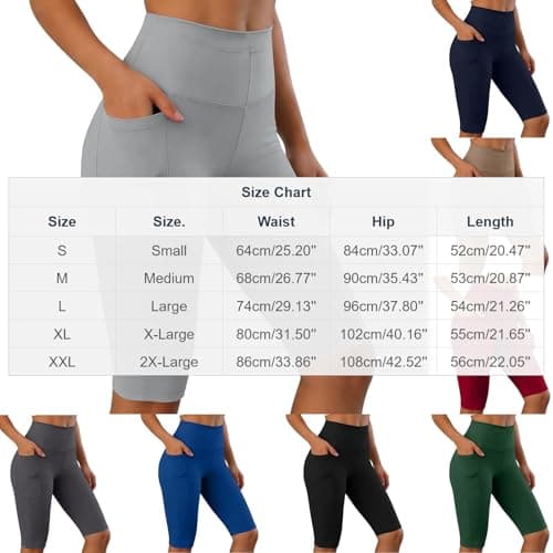 Cycling Shorts with Pockets for Women UK High Waist Tummy Control Shorts Gym Workout Running Sports Yoga Swim Short Leggings Comfort Soft Power Stretch Tights Fitness Walking Biker Active Pants — view 4