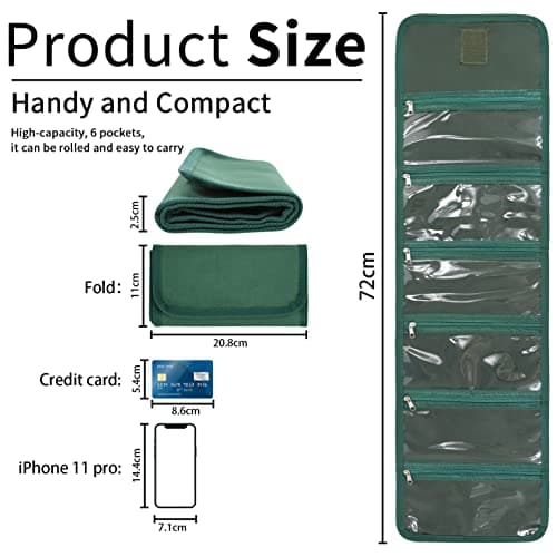 Money Wallet, Money Organizer for Cash with 6 Zippered Pocket Multipack Money Pouch, Cash Bill Organizer, Envelope Wallet Money Bag Small Travel Money Holder for Budgeting, 4.25x8 inches, Travel — view 3