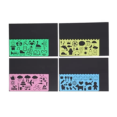 Xiuganpo Scratch Paper for Kids, 50PCS Scratch Off Art Supplies Magical Colors No Paint No Mess Notebook, Arts and Crafts for Kids with 5 Bamboo Sticks 4 Templates — view 4