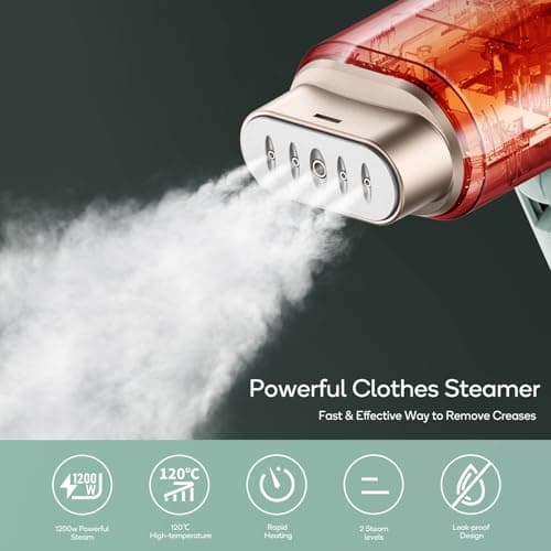 Newbealer Portable Handheld Clothes Steamer, Green — view 2