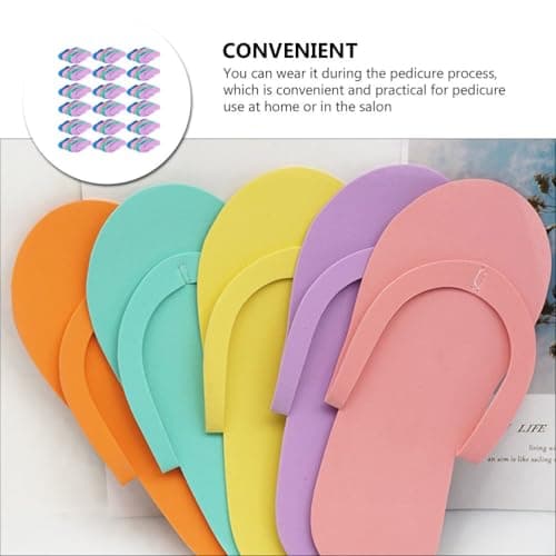 SOLUSTRE Disposable Spa Slippers Hotel Guest Footwear Beach Slippers Pedicure Slippers for Travel Home Salon Party Use Breathable Flip Flops Single Use — view 6