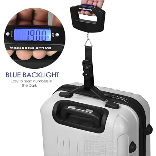 TRIXES Portable Travel Digital Luggage Scales - 50kg Suitcase Weight Measure - Holiday Essentials - Ensure Your Case is Under Your Luggage Allowance - Easy Hand Grip — view 2
