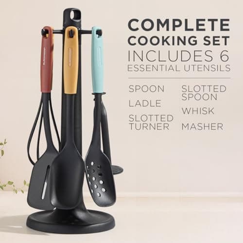 Blackmoor Kitchen Utensil Set 6-Piece with Rotating Stand/Heat-Resistant Nylon/Scratch-Free/Dishwasher Safe/Cooking Tools for All Pan Types 68609 — view 2