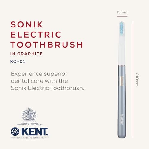 Kent Brushes SONIK Electric Toothbrush - Rechargeable Electric Toothbrush with USB Charger, Graphite, Sonic Pulse Technology that Pulses 36,000/Min, 3 Bespoke Brush Modes, Smart Timer — view 4