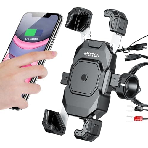iMESTOU Motorcycle Wireless USB-C Charger Phone Mount