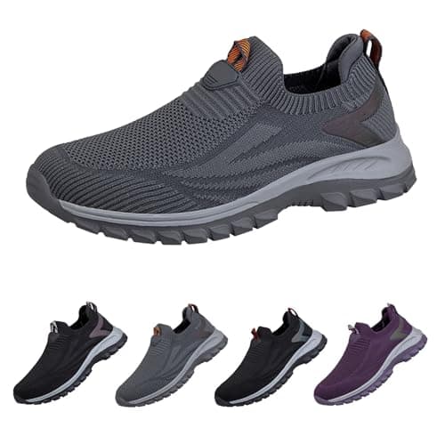 Unisex Slip On Walking Shoes Knit Running Trainers Lightweight Sneakers — view 4