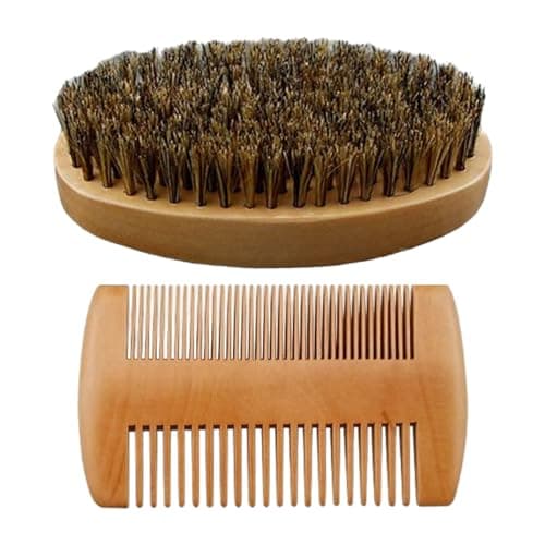 Beard Comb And Brush Set Groom Shave Care Clean Debris Accessories