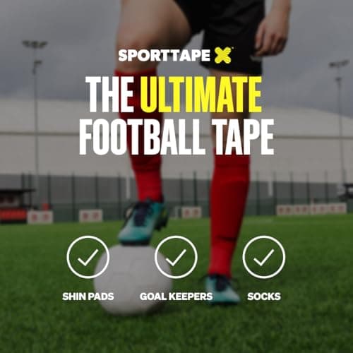SPORTTAPE Football Sock Tape - 2 Rolls, 5cm x 4.5m, Red - Self-Adhesive — view 4