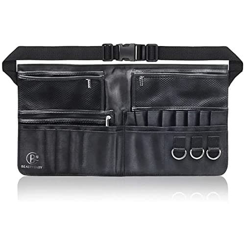 Beautybaby Artist Professional Makeup Brush Waist Bag Cosmetic Portable Multi Pockets Bag with Belt Strap Black, Black, 1 Count (Pack of 1) — view 6