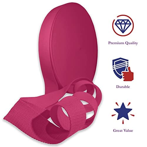 25mm Heavy Duty Webbing Belt Strap Upholstery Webbing Cotton Blend 1 Inch Webbing for Bag Straps Rucksack Backpacks Luggage Bag Strap Cargo Strapping Belts (Bright Pink - 25mm - 3 Meters) — view 3