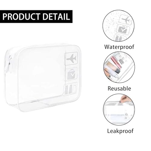 ZPLASK 2 Pcs Airport Security Liquids Bags - Clear Travel Toiletry Bag for Carry On Liquid and Shower Essentials — view 4