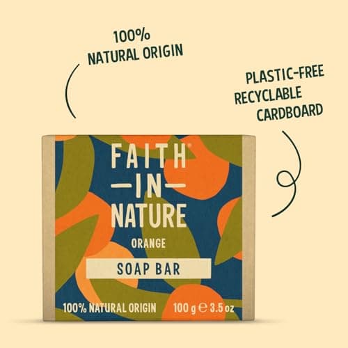 Faith In Nature Natural Orange Hand Soap Bar, Detoxifying, Vegan & Cruelty Free, No SLS or Parabens, 100g — view 6