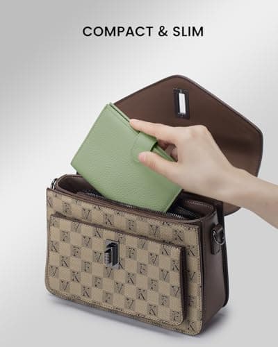 Karmiir RFID Passport Holder for Travel, Compact Wallet for Women & Men, Leather Passport Cover Wallet with Card Holders Zippered Coins Pocket and Cash (Light Green) — view 5