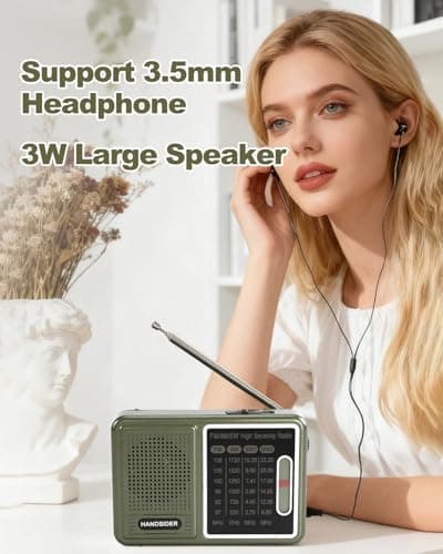 FM AM SW Transistor Radio with Rechargeable Battery, Portable Pocket Radio with Full Shortwave, Mini Battery Operated Shortwave Emergency Tool, Type C Charging & Headphone Jack(Full Shortwave Version) — view 6