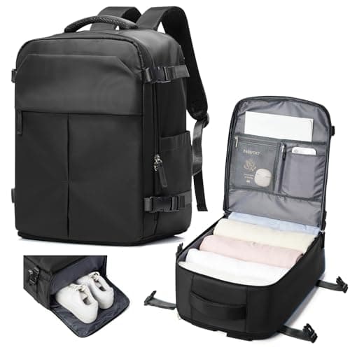 suradar Ryanair Cabin Bags 40x30x20 Underseat Travel Backpack WizzAir Black