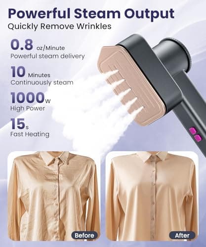 Travel Steamer for Clothes, 110-240V Dual Voltage Handheld Steamer Clothing — view 3