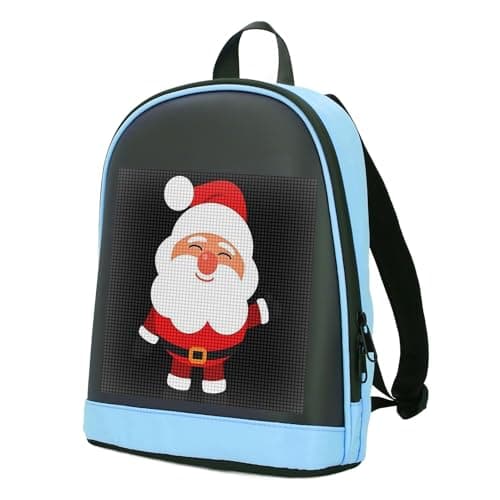 YWBL-WH Programmable LED Backpack, Full Color 64x64 Display App Controlled Storage Bag for Festivals Travel PU Polyester Cotton 1 Pack — view 6