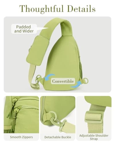 Cross Body Bag Women Shoulder Sling Bag Men with Anti-theft RFID Blocking Pocket Travel Crossbody Bag with Phone Pocket and Water Bottle Pocket, Green — view 6