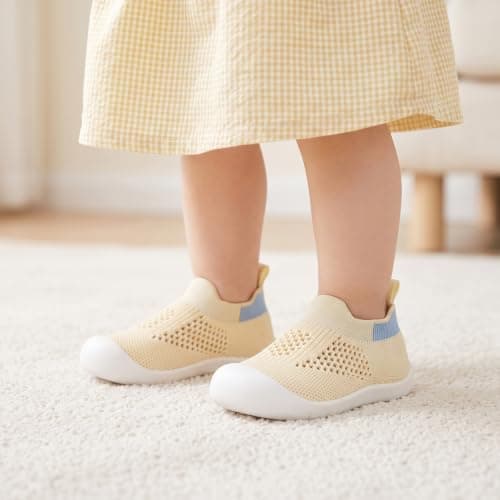Baby Breathable Mesh Walking Shoes for Infants Boys Girls (Beige, Infant, 9 Months, Age Range, UK Footwear Size System, 12 Months, Medium) — view 2