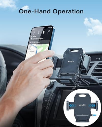 APPS2Car Car Phone Holder，CD Slot Phone Holder,360° Rotation Car Phone Mount,CD Holder Compatible 4.0''-7.0'' Smartphones — view 2