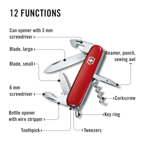 Victorinox Swiss Army Knife Spartan Pocket Knife, 12 Functions, Red — view 4