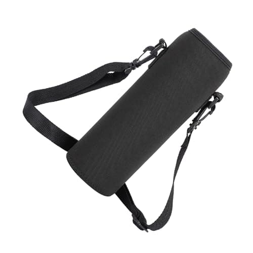 BOROCO Water Bottle Holder Thermal Neoprene Sleeve Scald Proof Case Cover With Adjustable Strap For Outdoor Sports Hiking Camping Travel Gym Work Black Grey Blue Pink 8x24cm (Black) — view 2