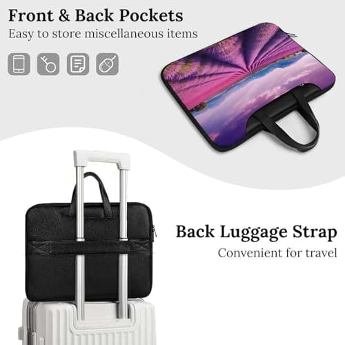 Lavender Fields Printed Leather Shoulder Messenger Bag Briefcase for Men Women Travel Business Office Hangbag Laptop Pack Crossbody — view 4