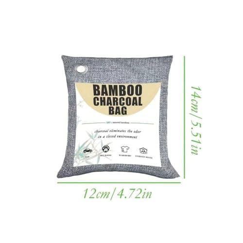 Bamboo Charcoal Air Purifier Bags – Natural Odor Absorber Eliminators, Ideal for Home Closets, Pet Litter Boxes, Cars, Refrigerators & Shoe Cabinets (100 g (Pack of 5)) — view 3