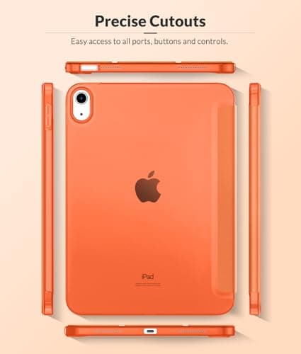 MoKo Slim Case for iPad (A16) 11th/10th Gen 2025/2022, Xingyu Orange — view 6