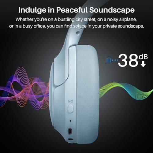 TOZO Hybrid Active Noise Cancelling Headphones, Hi Res Audio — view 3