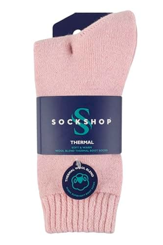 SockShop Women’s Wool Blend Thermal Socks 3 Pack – Warm, Cushioned, Breathable Terry Loop, Reinforced Heel & Toe, Moisture-Wicking, for Walking & Cold Weather, UK 4–8 Mint/Blush/Lilac — view 2