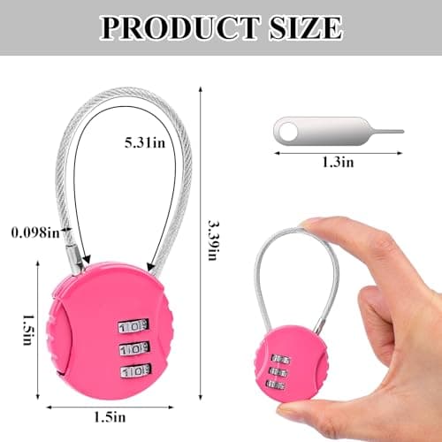 Fantasyon 4Pcs Combination Padlocks, 3 Digit Multicolor — view 2