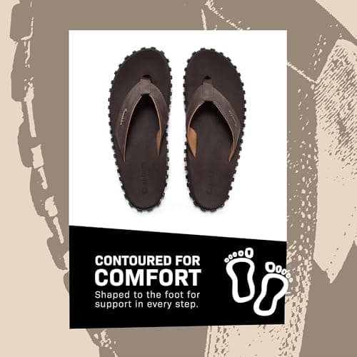 Gumbies Vegovert Flip-Flops | Unisex Flip-Flops with Bloom® Foam Footbed & Recycled Rubber Outsole | Lightweight, Soft & Comfortable Summer Sandals | Brown | EU 41 — view 3